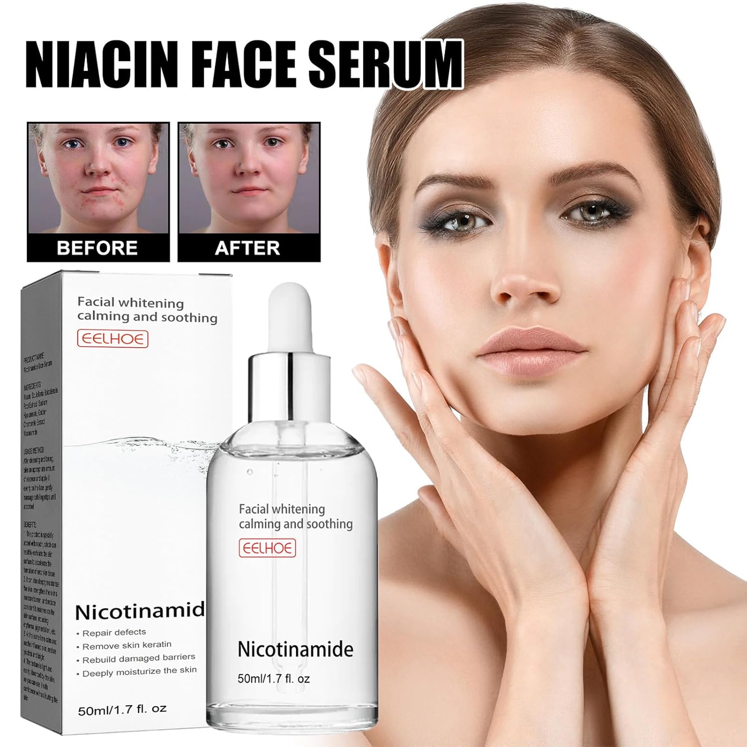 Serum facial con nicotinamida para cuidado de la piel